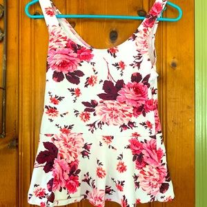 Express Floral Pepblum Tank Small